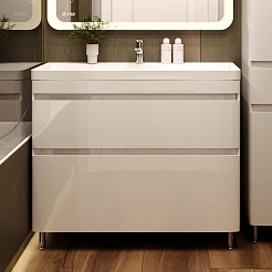 Style Line Мебель для ванной напольная Атлантика 100, Люкс антискрейч, PLUS – фотография-13